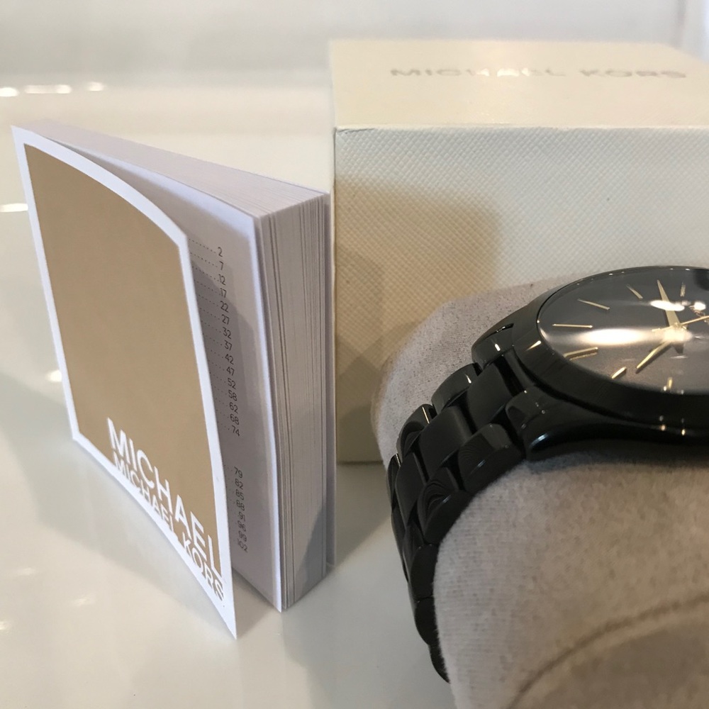Michael Kors Slim Runway Black SS Watch